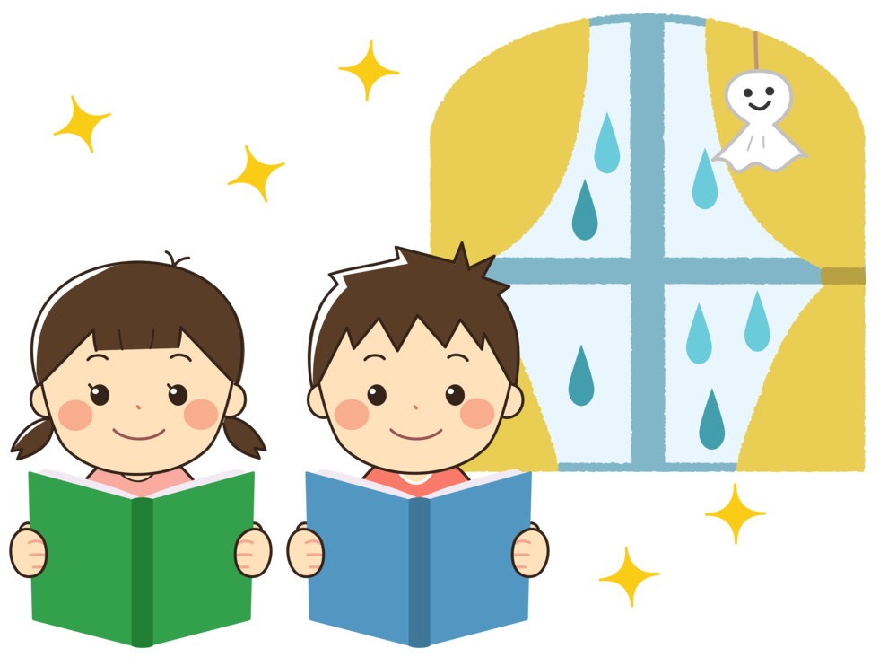 読書をしているイラスト
